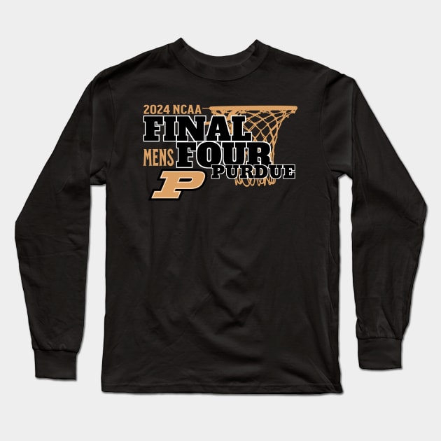 Purdue Boilermakers Final Four 2024 Basketball Vintage Long Sleeve T-Shirt by edongskithreezerothree